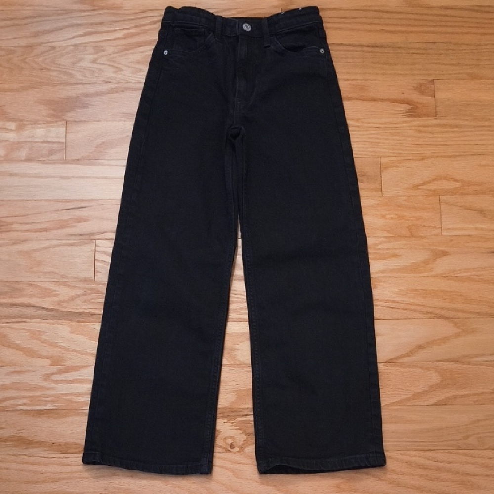 H&M Kids Black Jeans- high waist wide leg- size 10